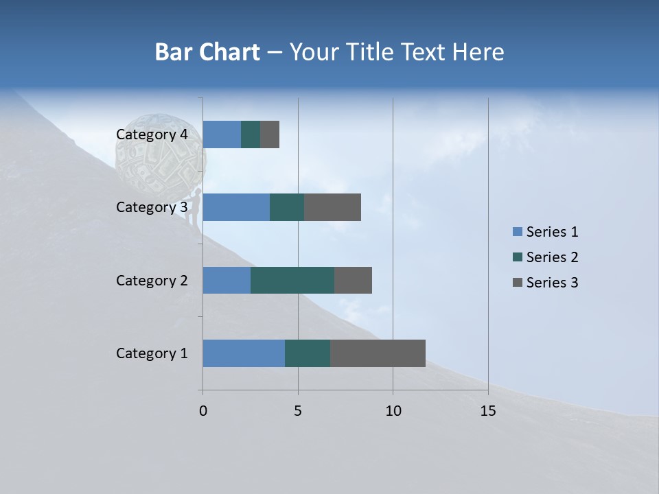 A Person Pushing A Ball Up The Side Of A Mountain PowerPoint Template
