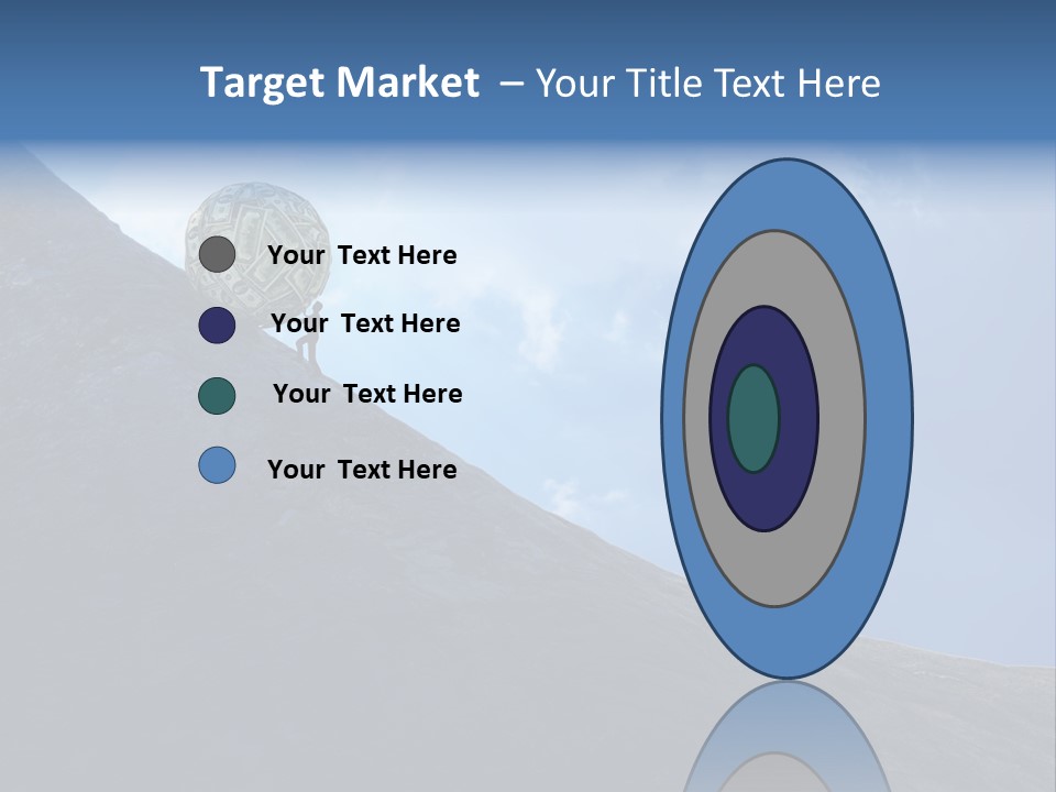 A Person Pushing A Ball Up The Side Of A Mountain PowerPoint Template