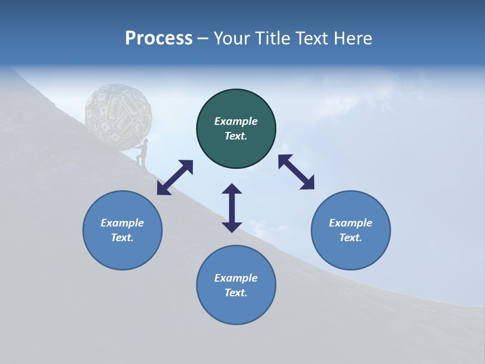 A Person Pushing A Ball Up The Side Of A Mountain PowerPoint Template