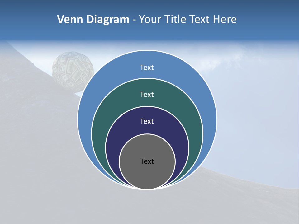 A Person Pushing A Ball Up The Side Of A Mountain PowerPoint Template