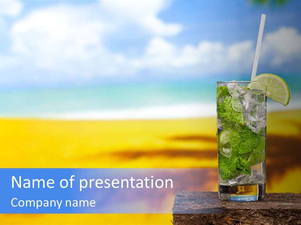 Mohito Yellow Fruit PowerPoint Template