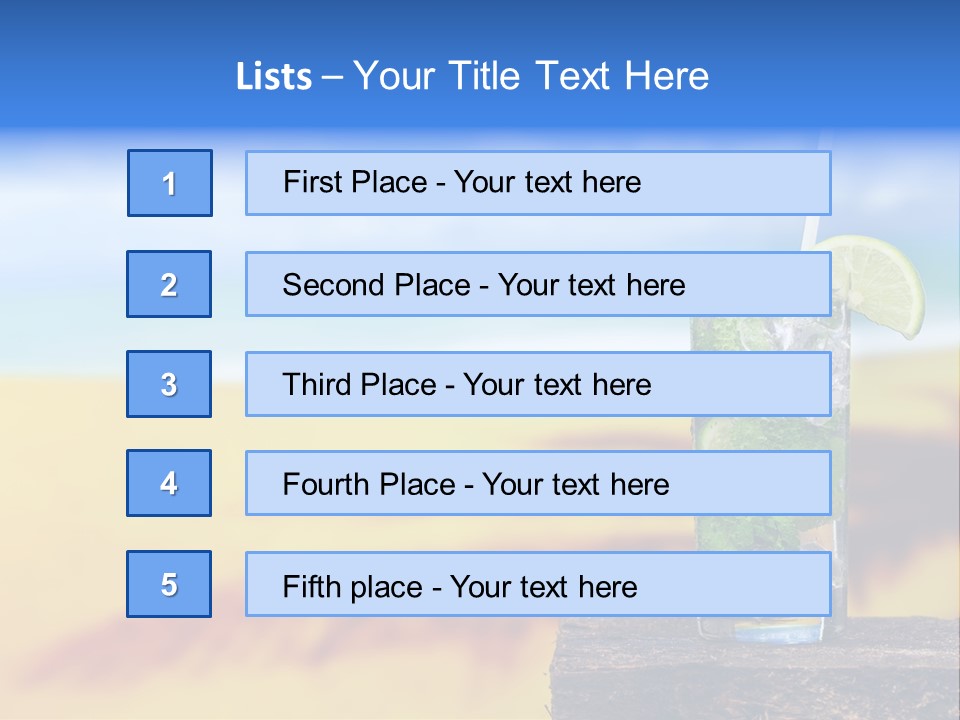 Mohito Yellow Fruit PowerPoint Template