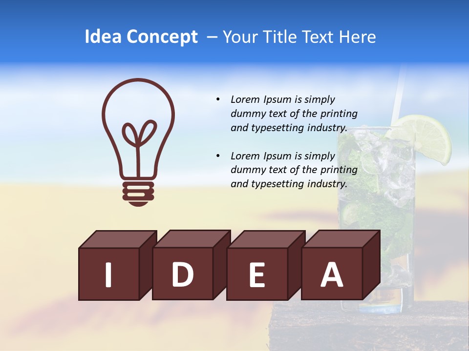 Mohito Yellow Fruit PowerPoint Template