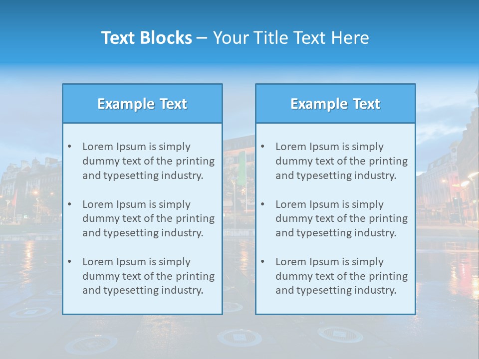 A City Square With A Fountain In The Middle Of It PowerPoint Template