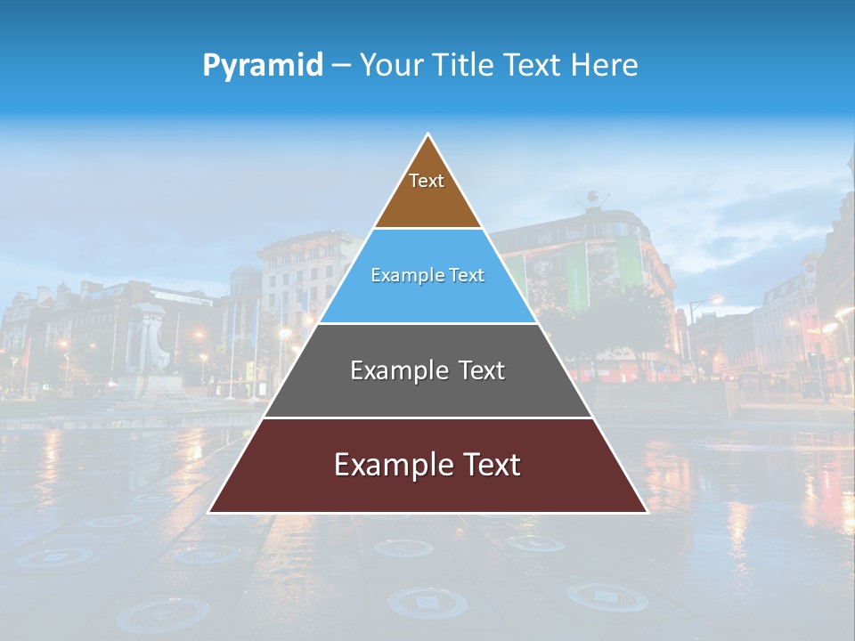 A City Square With A Fountain In The Middle Of It PowerPoint Template