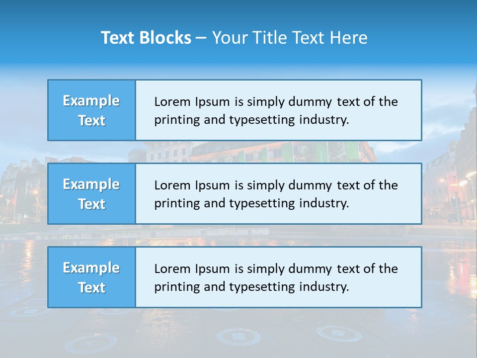 A City Square With A Fountain In The Middle Of It PowerPoint Template