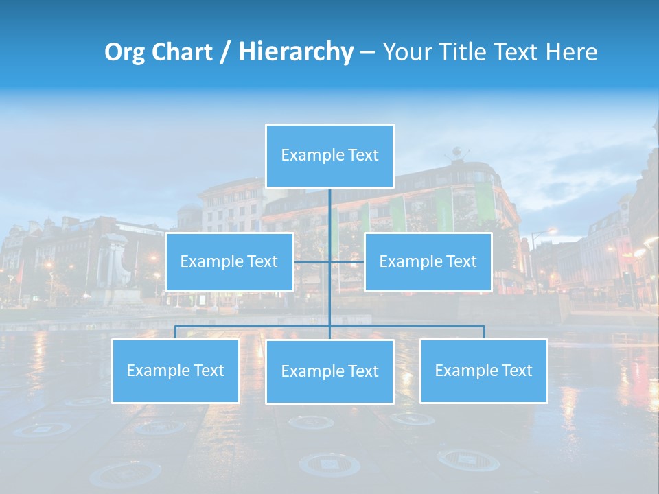 A City Square With A Fountain In The Middle Of It PowerPoint Template
