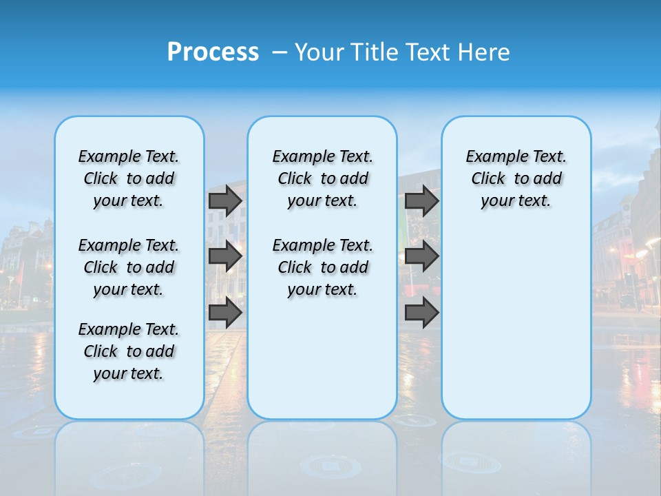 A City Square With A Fountain In The Middle Of It PowerPoint Template