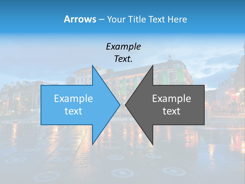 A City Square With A Fountain In The Middle Of It PowerPoint Template