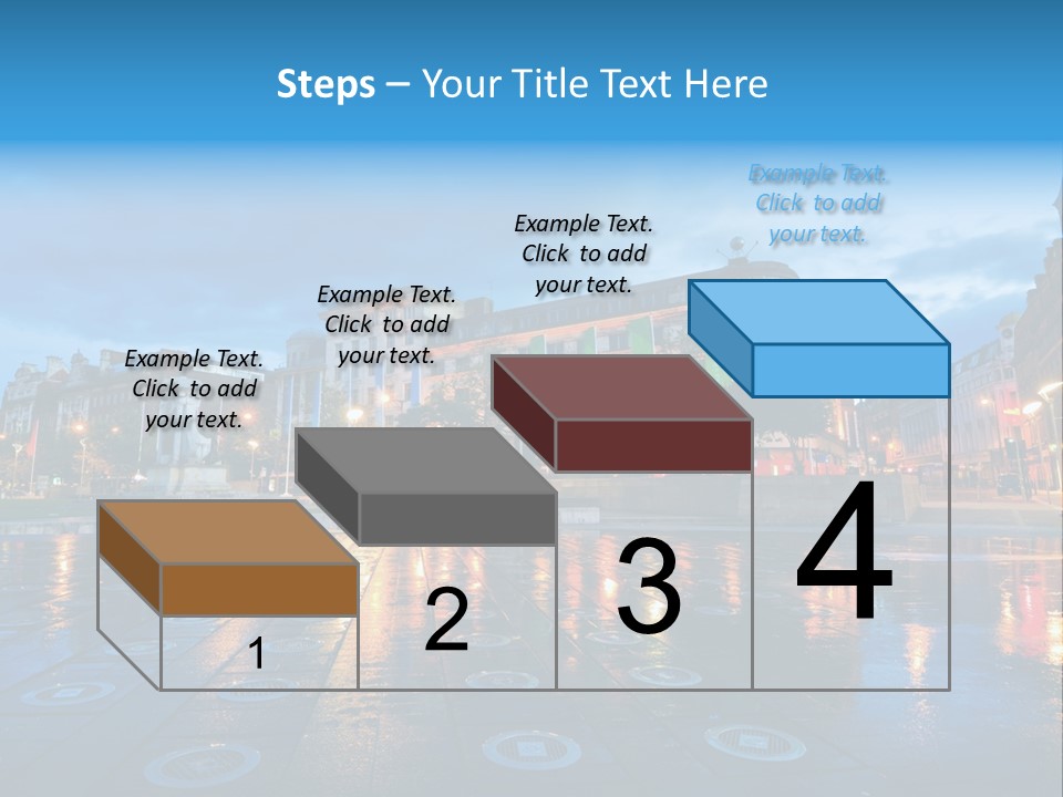 A City Square With A Fountain In The Middle Of It PowerPoint Template