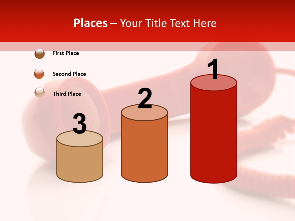 A Red Telephone On A White Surface With A Red Cord PowerPoint Template