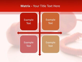 A Red Telephone On A White Surface With A Red Cord PowerPoint Template
