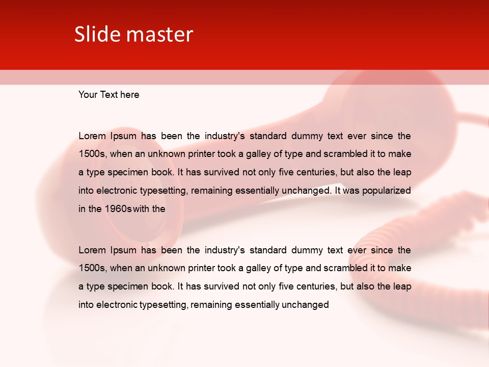 A Red Telephone On A White Surface With A Red Cord PowerPoint Template