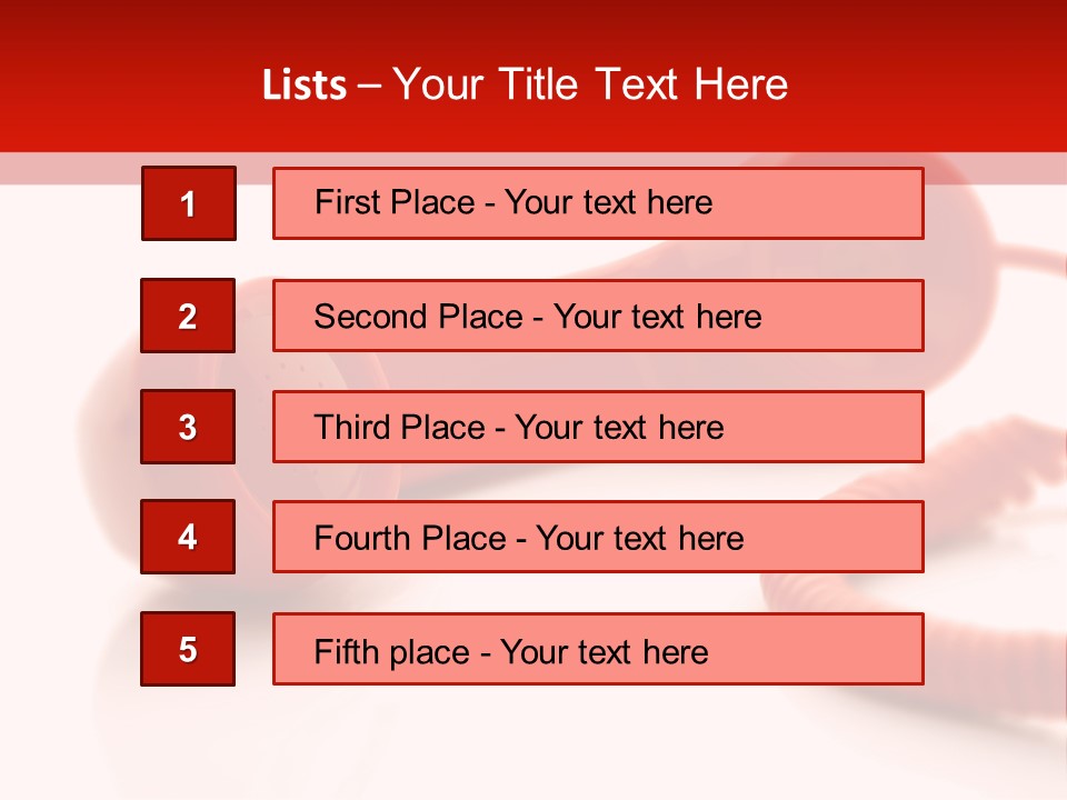 A Red Telephone On A White Surface With A Red Cord PowerPoint Template