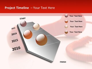 A Red Telephone On A White Surface With A Red Cord PowerPoint Template