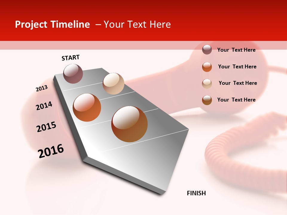A Red Telephone On A White Surface With A Red Cord PowerPoint Template