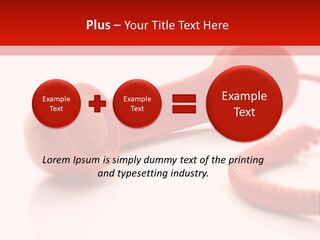 A Red Telephone On A White Surface With A Red Cord PowerPoint Template