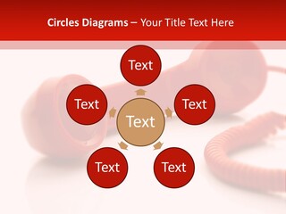 A Red Telephone On A White Surface With A Red Cord PowerPoint Template