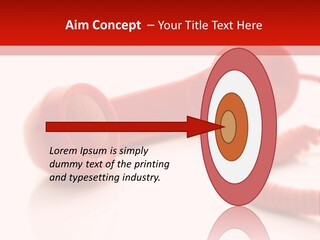 A Red Telephone On A White Surface With A Red Cord PowerPoint Template