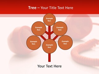 A Red Telephone On A White Surface With A Red Cord PowerPoint Template