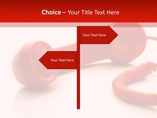 A Red Telephone On A White Surface With A Red Cord PowerPoint Template