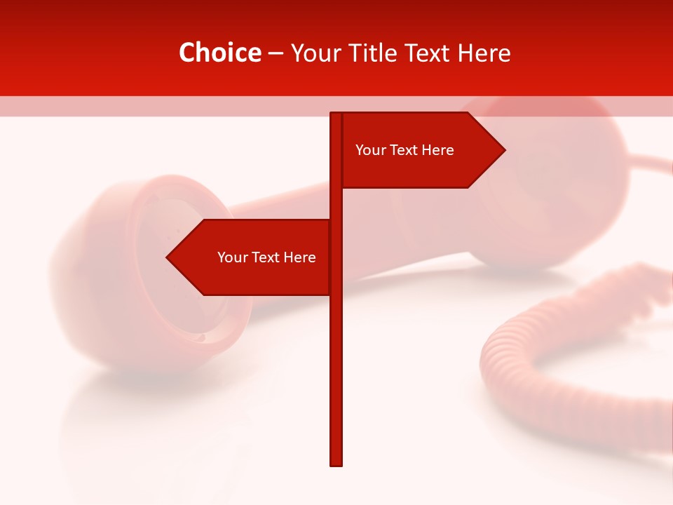 A Red Telephone On A White Surface With A Red Cord PowerPoint Template
