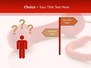 A Red Telephone On A White Surface With A Red Cord PowerPoint Template