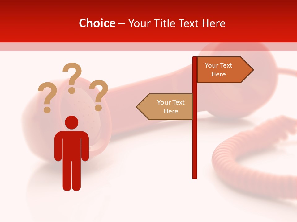 A Red Telephone On A White Surface With A Red Cord PowerPoint Template