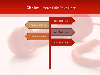 A Red Telephone On A White Surface With A Red Cord PowerPoint Template