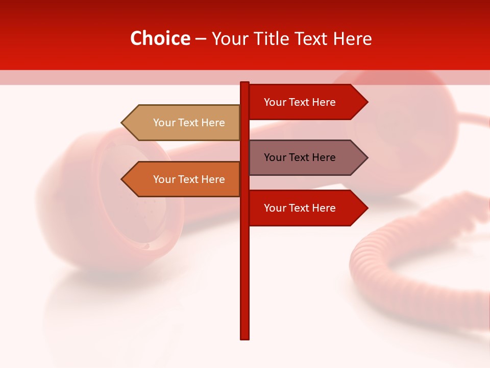 A Red Telephone On A White Surface With A Red Cord PowerPoint Template