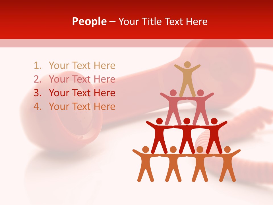 A Red Telephone On A White Surface With A Red Cord PowerPoint Template