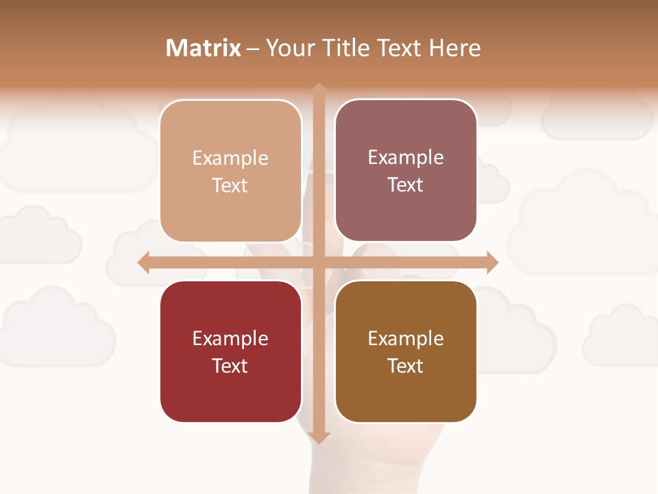 A Hand Pressing A Button On A Cloud Background PowerPoint Template