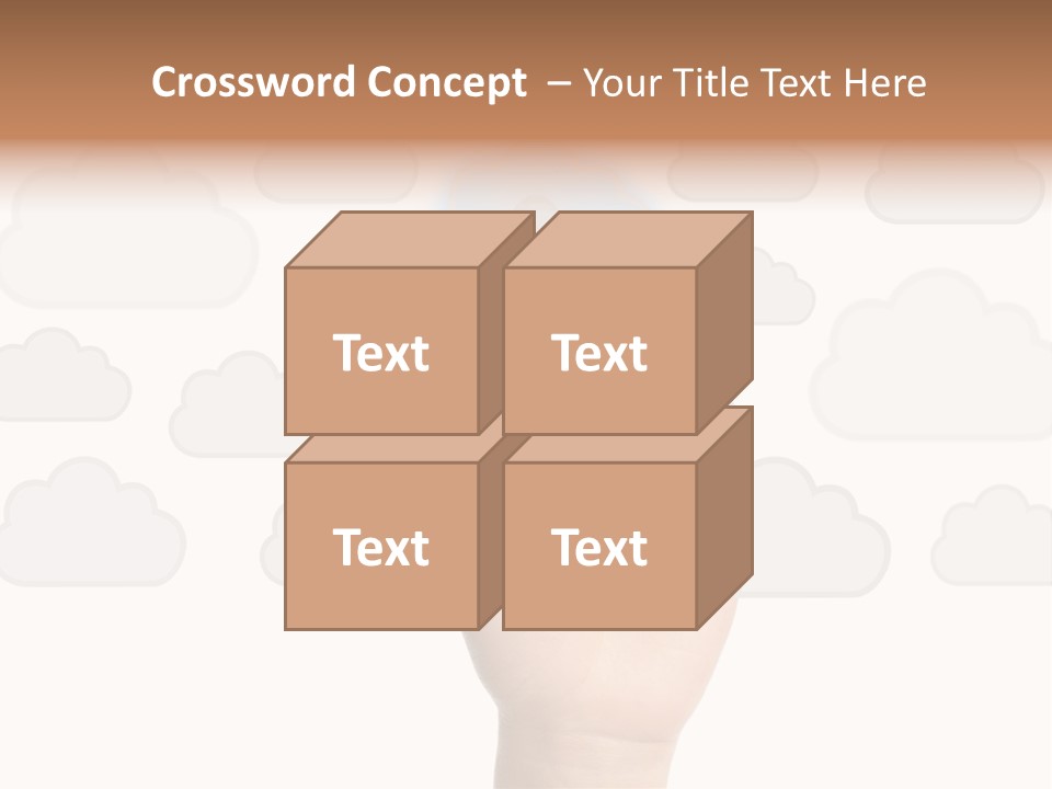 A Hand Pressing A Button On A Cloud Background PowerPoint Template