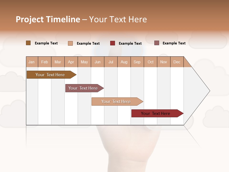A Hand Pressing A Button On A Cloud Background PowerPoint Template