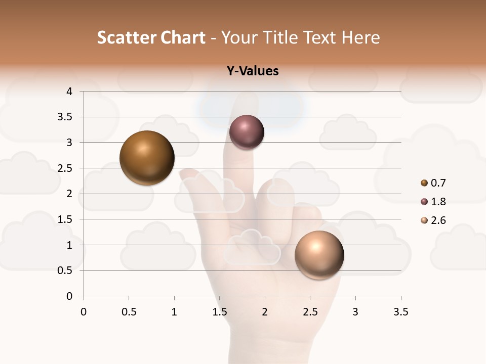 A Hand Pressing A Button On A Cloud Background PowerPoint Template