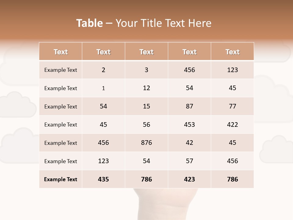 A Hand Pressing A Button On A Cloud Background PowerPoint Template