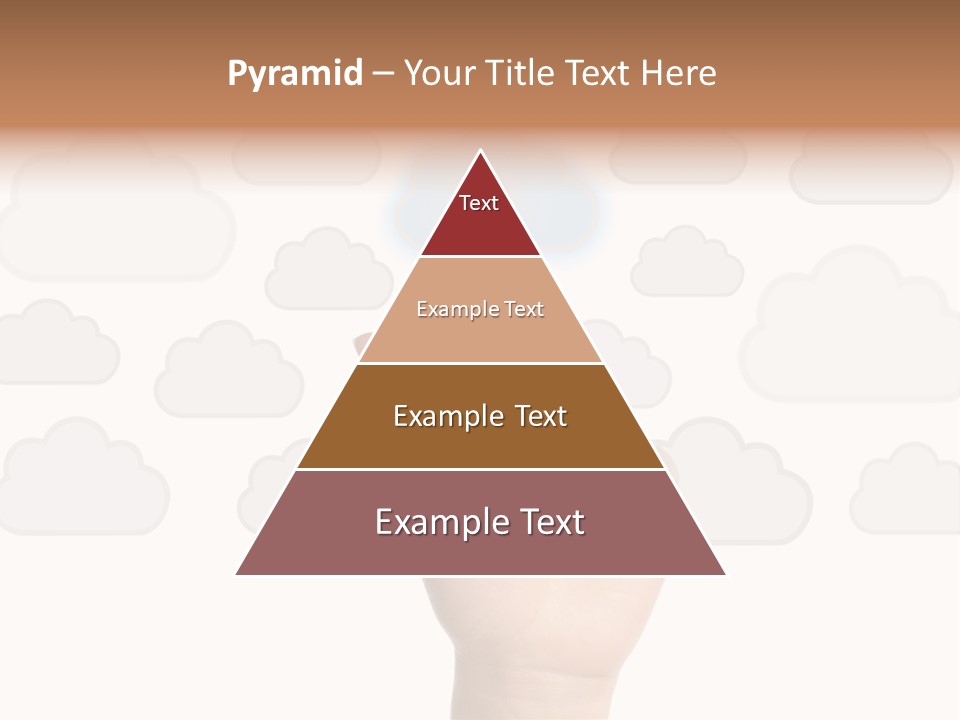 A Hand Pressing A Button On A Cloud Background PowerPoint Template