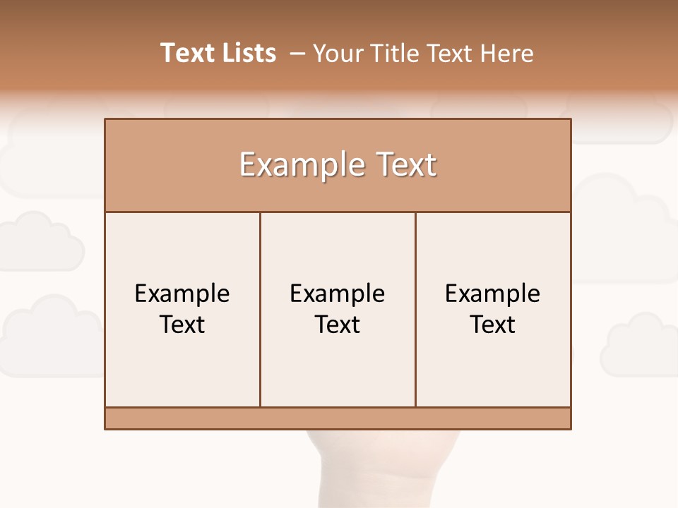 A Hand Pressing A Button On A Cloud Background PowerPoint Template