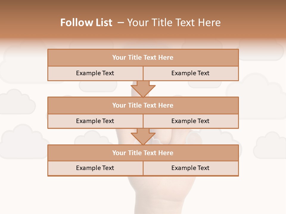 A Hand Pressing A Button On A Cloud Background PowerPoint Template