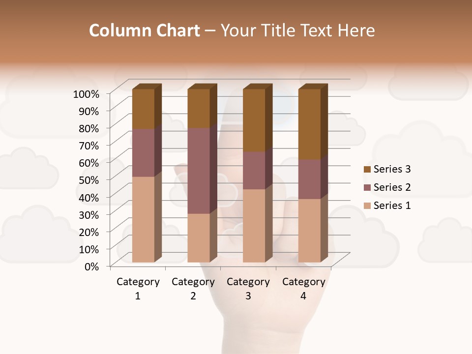 A Hand Pressing A Button On A Cloud Background PowerPoint Template