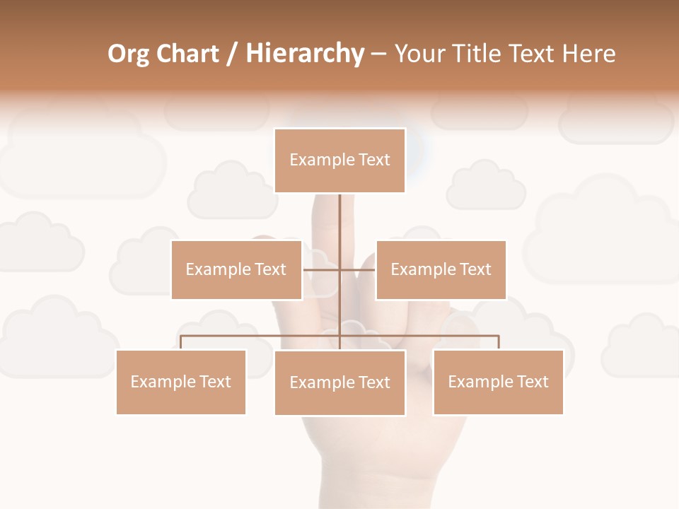 A Hand Pressing A Button On A Cloud Background PowerPoint Template