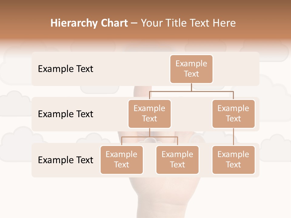 A Hand Pressing A Button On A Cloud Background PowerPoint Template