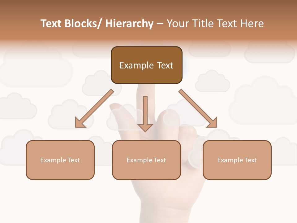 A Hand Pressing A Button On A Cloud Background PowerPoint Template