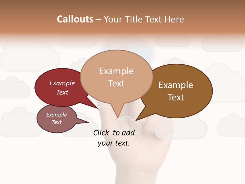 A Hand Pressing A Button On A Cloud Background PowerPoint Template