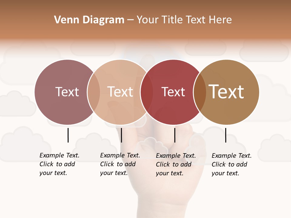 A Hand Pressing A Button On A Cloud Background PowerPoint Template