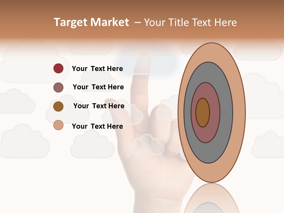 A Hand Pressing A Button On A Cloud Background PowerPoint Template