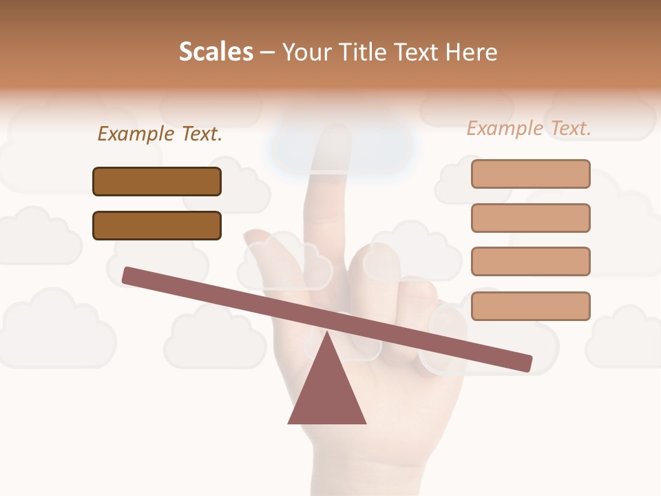 A Hand Pressing A Button On A Cloud Background PowerPoint Template