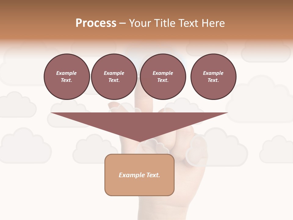 A Hand Pressing A Button On A Cloud Background PowerPoint Template