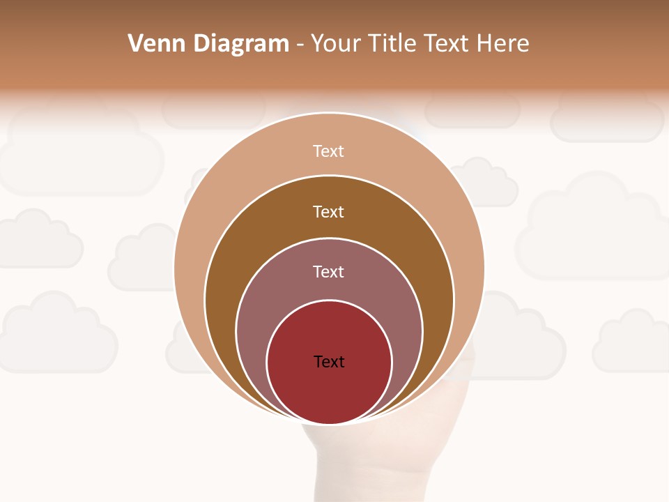 A Hand Pressing A Button On A Cloud Background PowerPoint Template