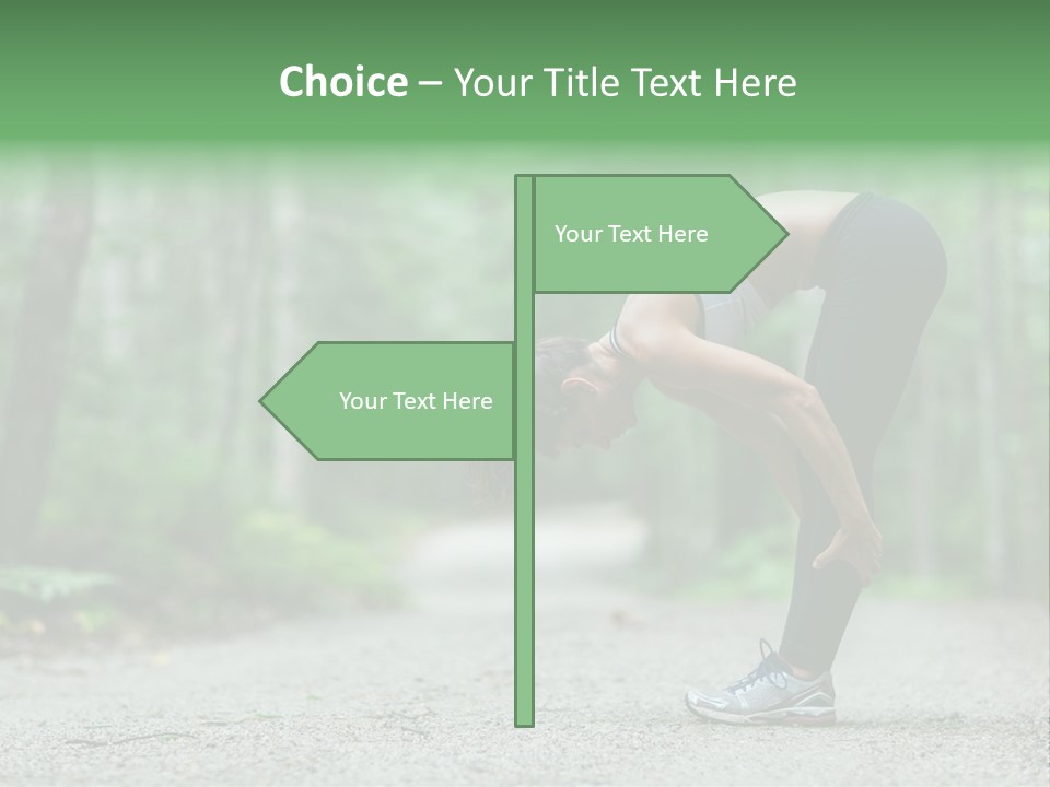 A Woman Doing Yoga In The Middle Of A Forest PowerPoint Template